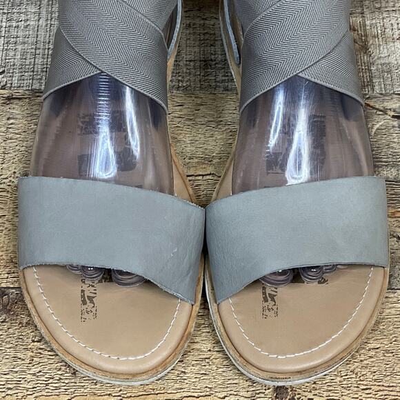 Sorel Ella Leather Sandals Kettle Gray Size 9 - Picture 2 of 7